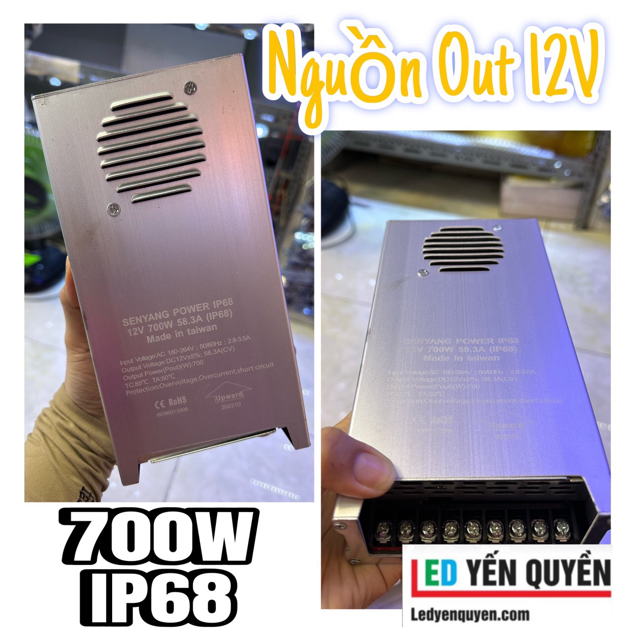 Nguồn IP68 12v700w chống nước NGOÀI TRỜI